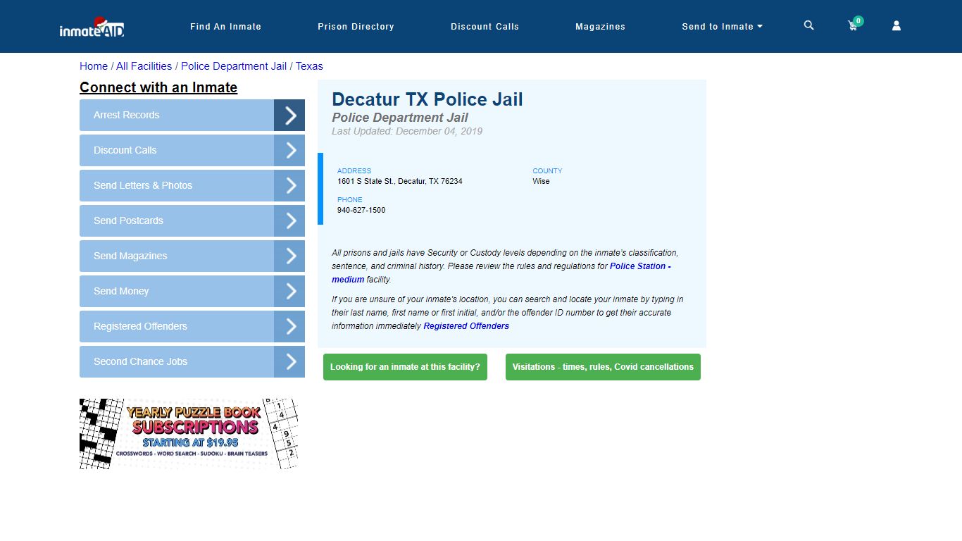 Decatur TX Police Jail & Inmate Search - Decatur, TX
